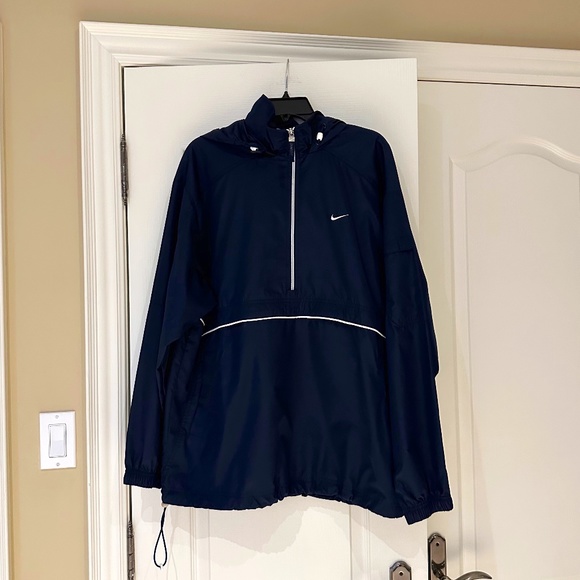 Nike Half Zip Running Jacket with Hood, Size L, Navy - Picture 1 of 10